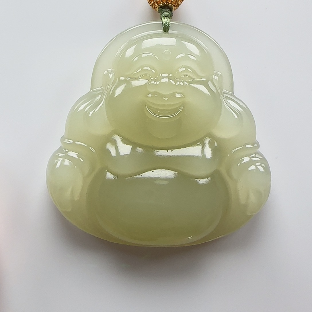 和田玉颈饰足金镶嵌