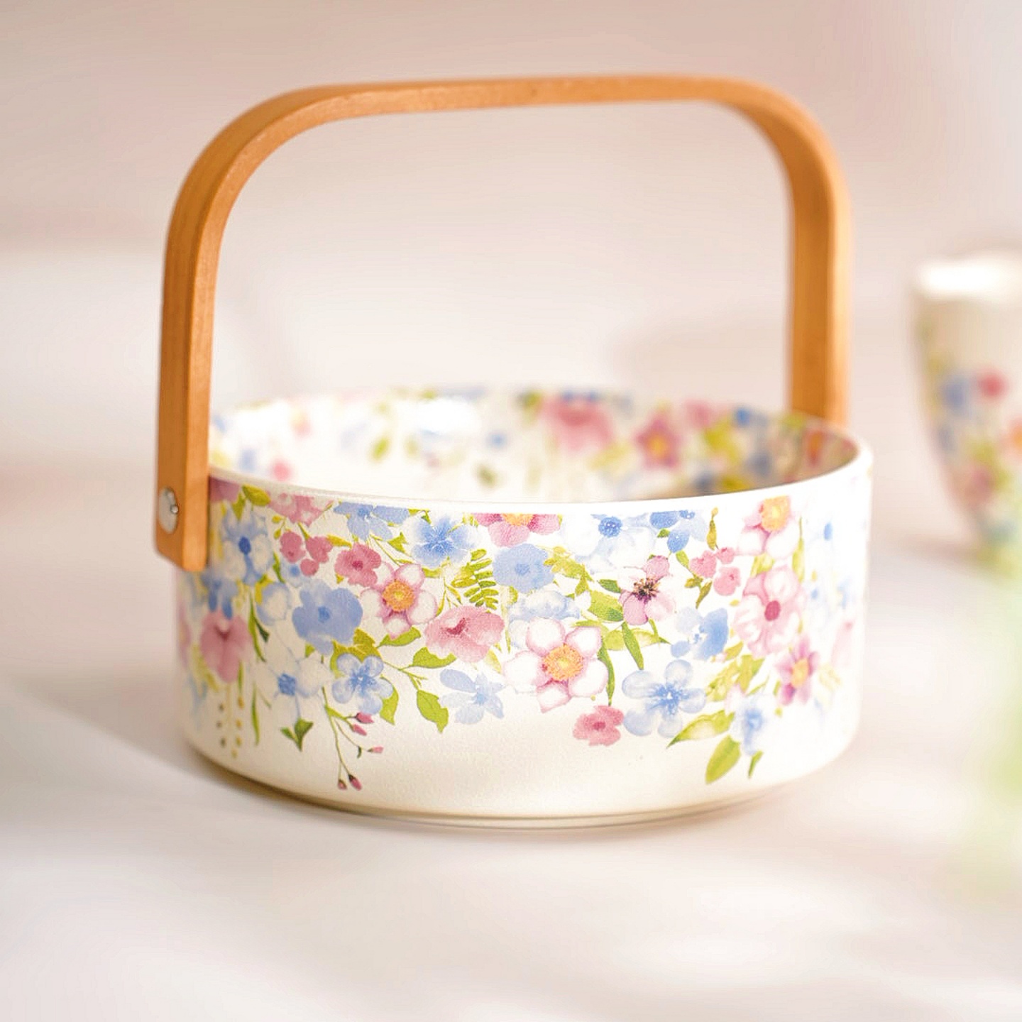 高颜值水果提篮家用手提果篮茶几零食点心盘陶瓷果盘高级感摆件