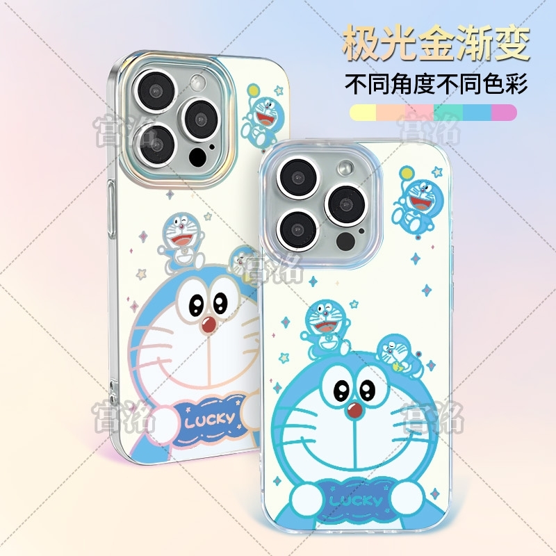 可爱LUCKY叮当极光金壳适用于iPhone苹果17手机壳华为oppo小米手