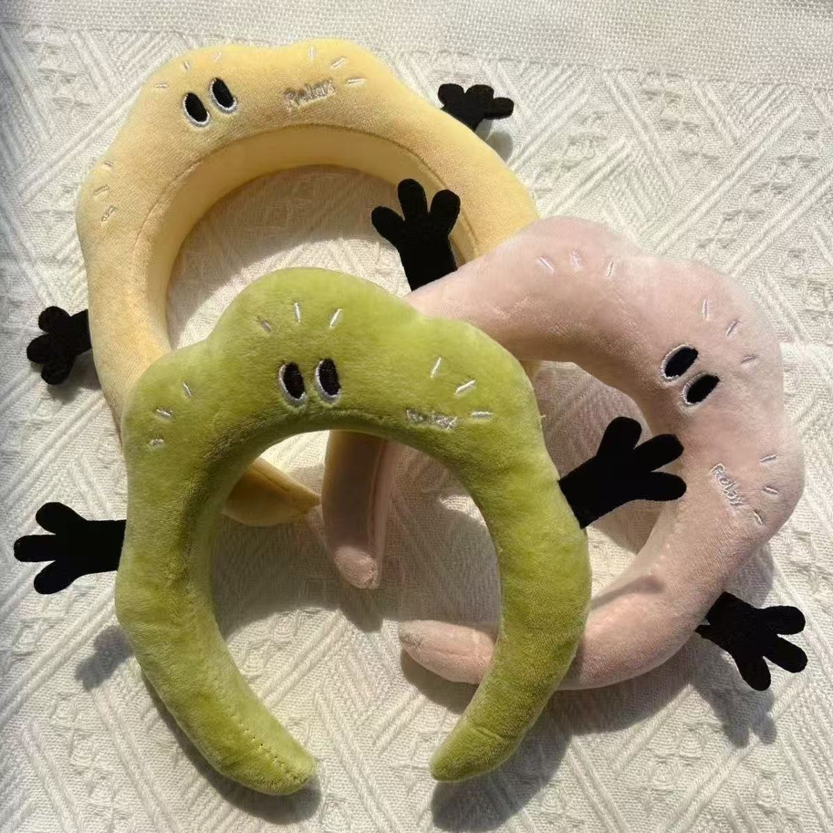 秋冬新款可爱搞怪毛绒洗脸发箍女日韩甜美防滑高颅化妆发饰头箍