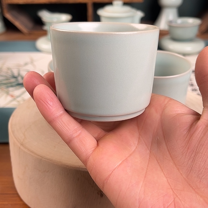 杯青鸾汝瓷汝州微瑕