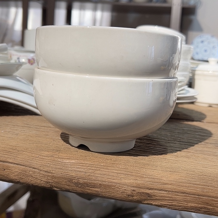 国营尾货四厂白碗一对，