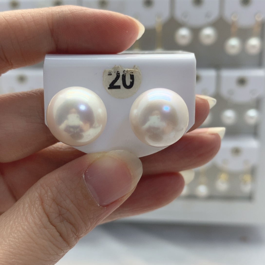 淡水珍珠耳饰银S925镶嵌