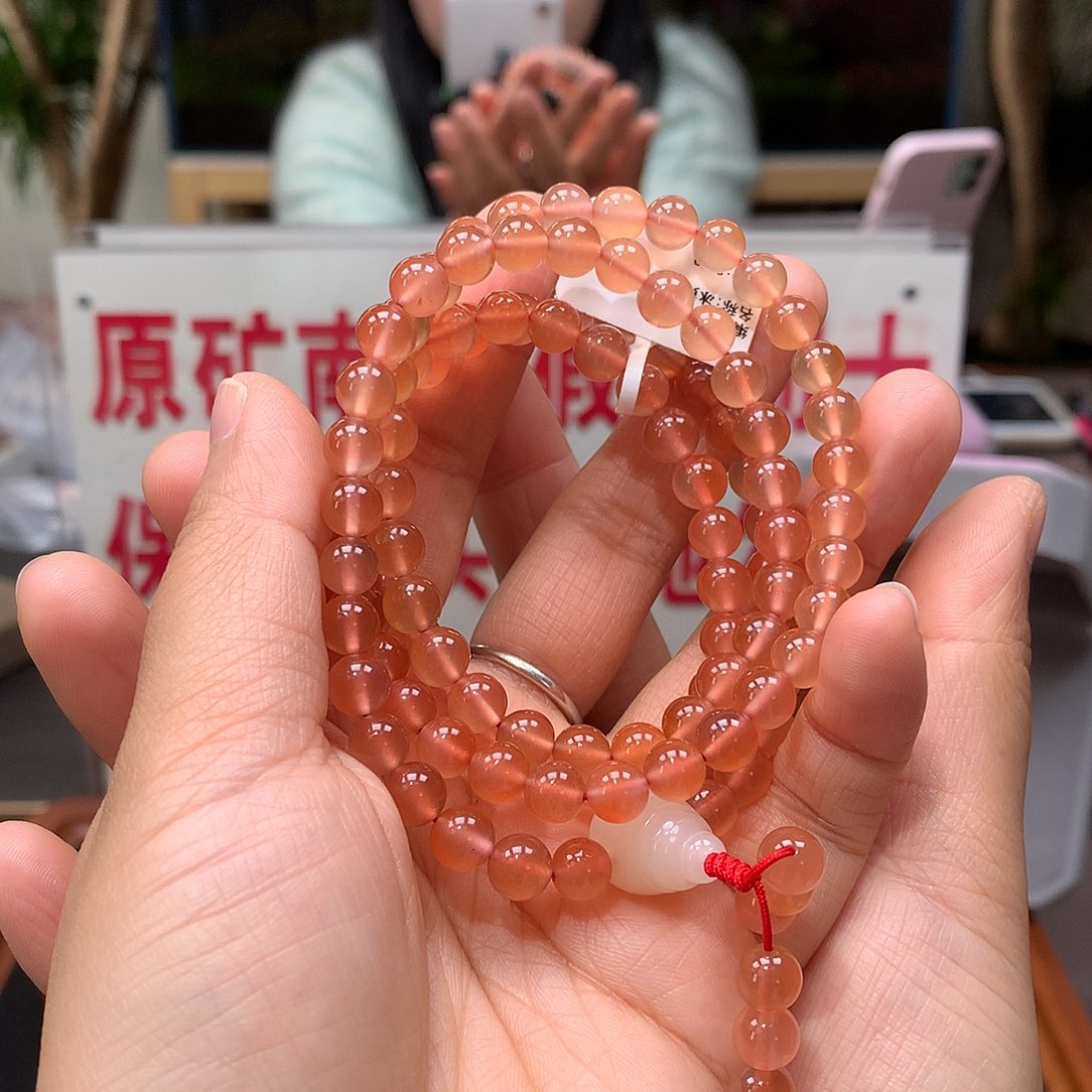 南红玛瑙6MM冰粉多圈未镶嵌