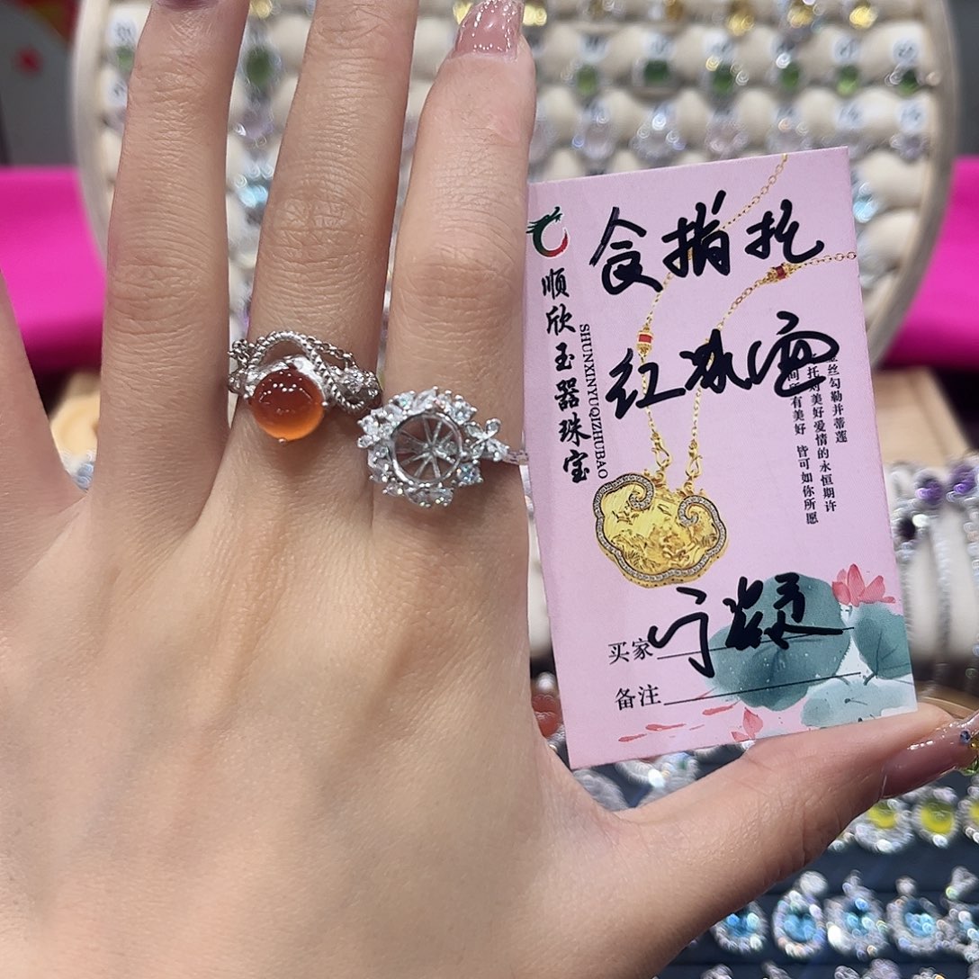 宁***凝岫玉银S925镶嵌戒指