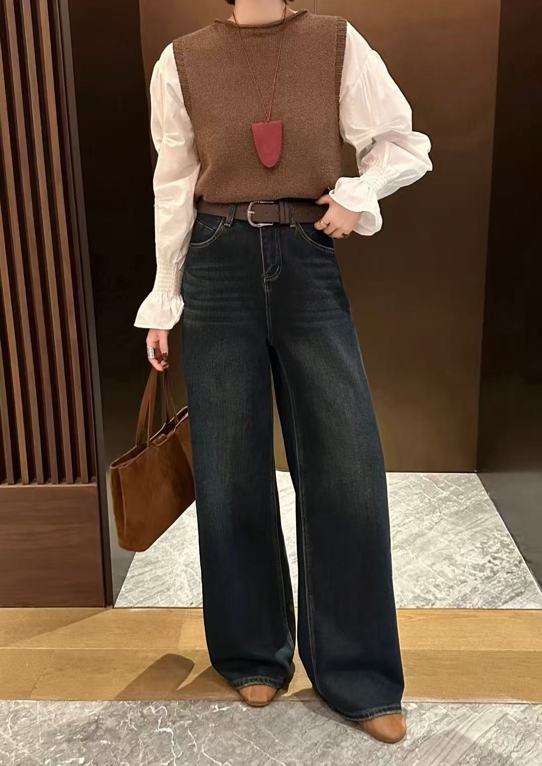 【0230】可#高腰直筒宽松牛仔裤