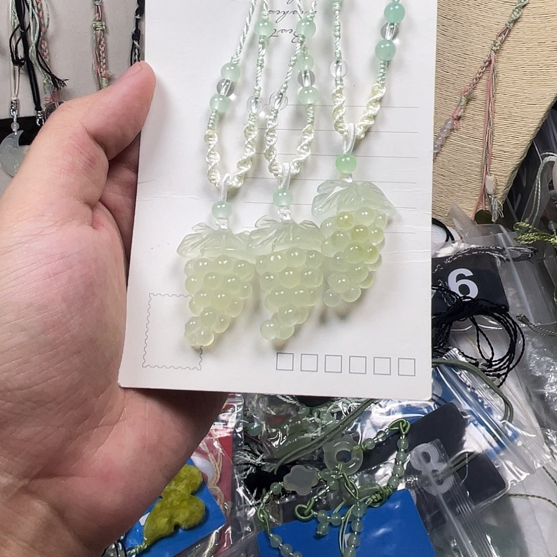 蛇纹石玉合金颈饰