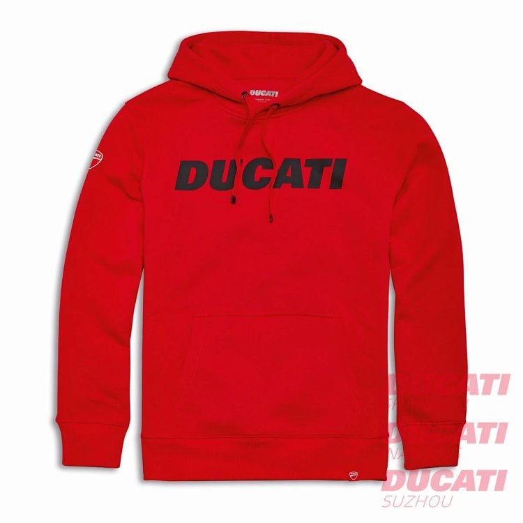 25新款~ 杜卡迪 Ducati Ducati Logo 连帽运动衫 红色