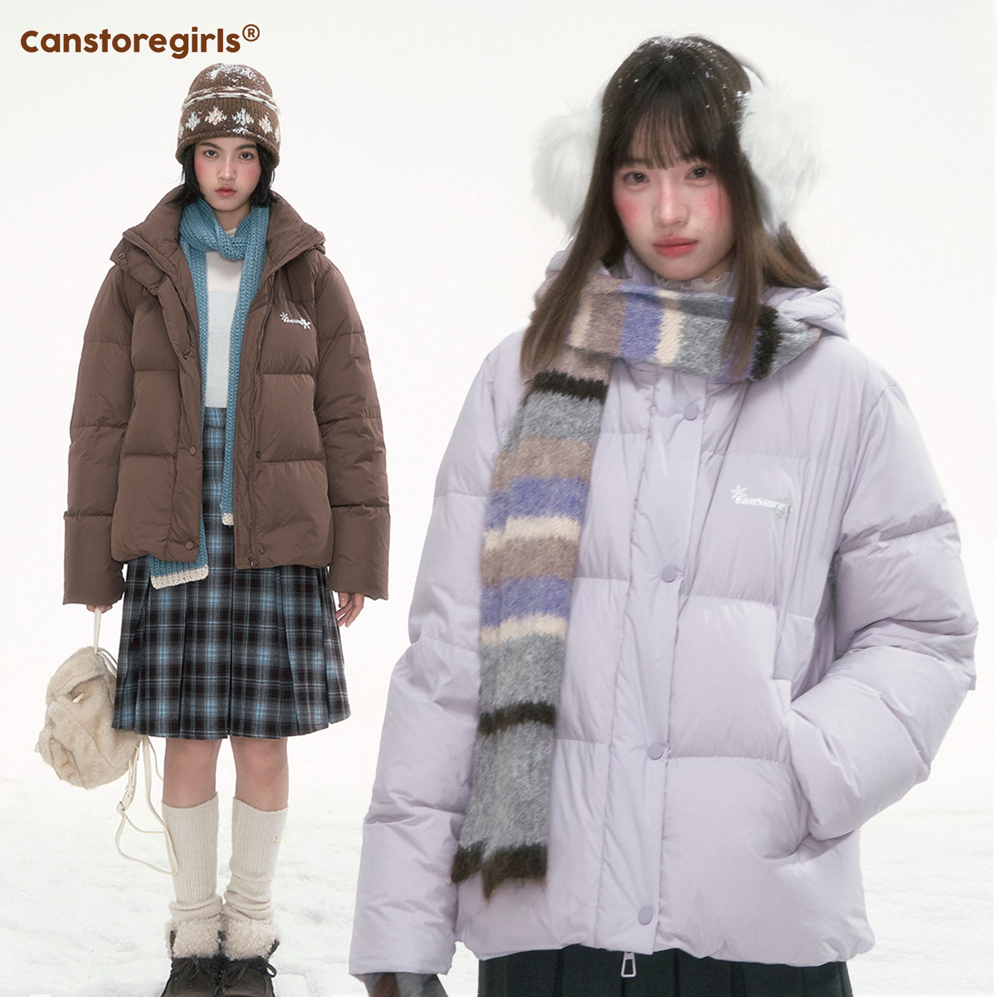 'Basic-warm系列2.0'罐头士多所 可脱卸帽子90白鸭绒泡芙羽绒服