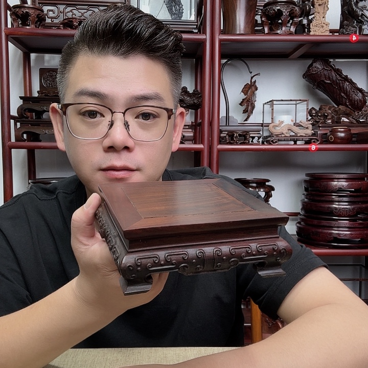 大红酸枝工艺品底座