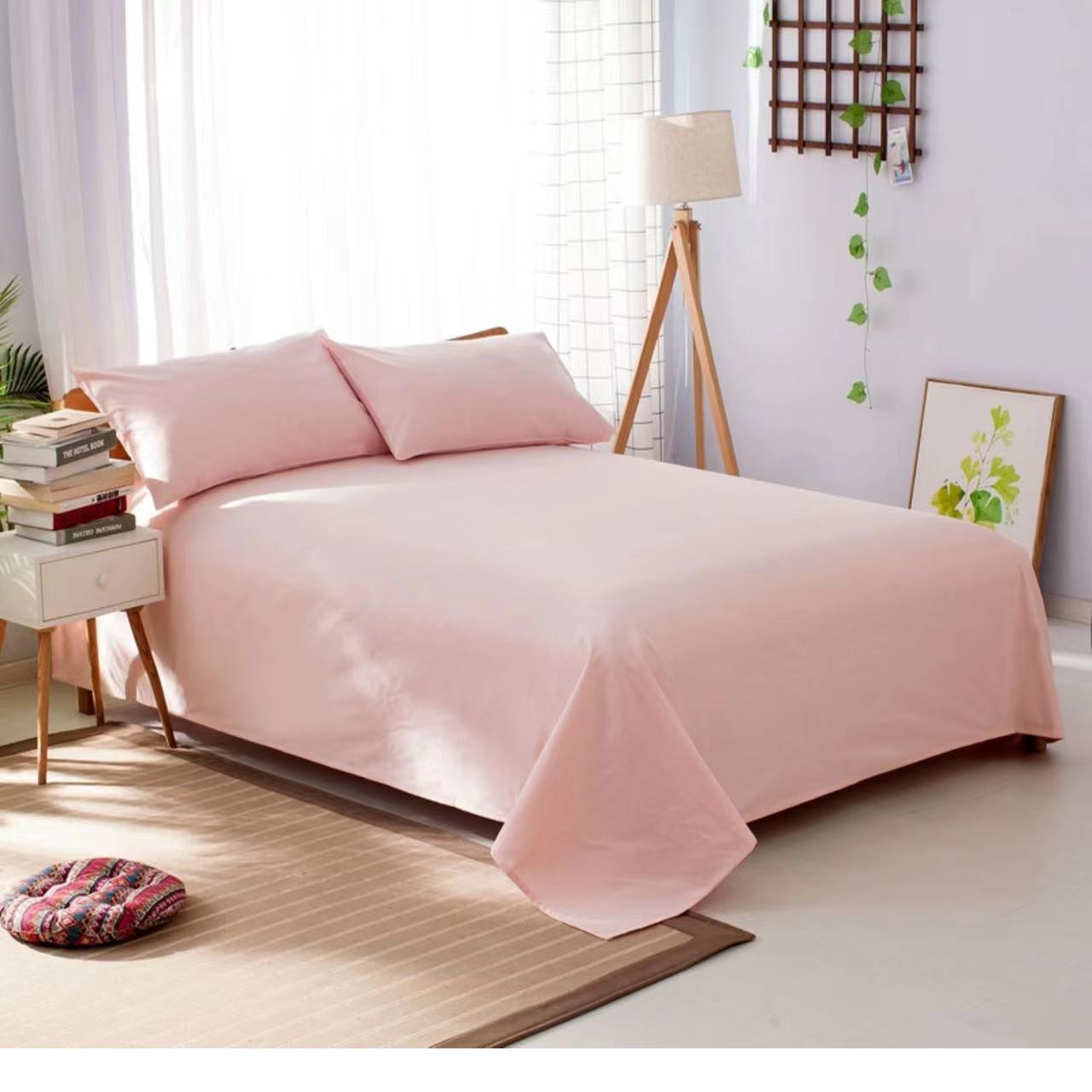 高档纯色32支精梳棉纯棉全棉加大磨毛老粗布床单被单单人双人睡单