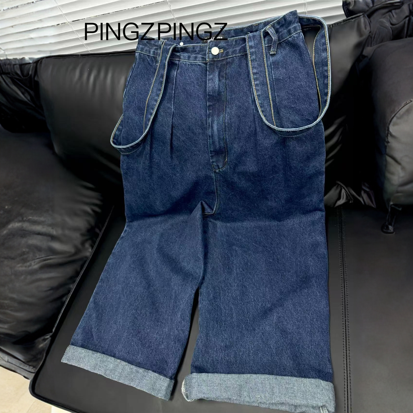 【大萍子家】显网红时尚休闲百搭宽松阔腿轻奢小众洋气背带裤裙