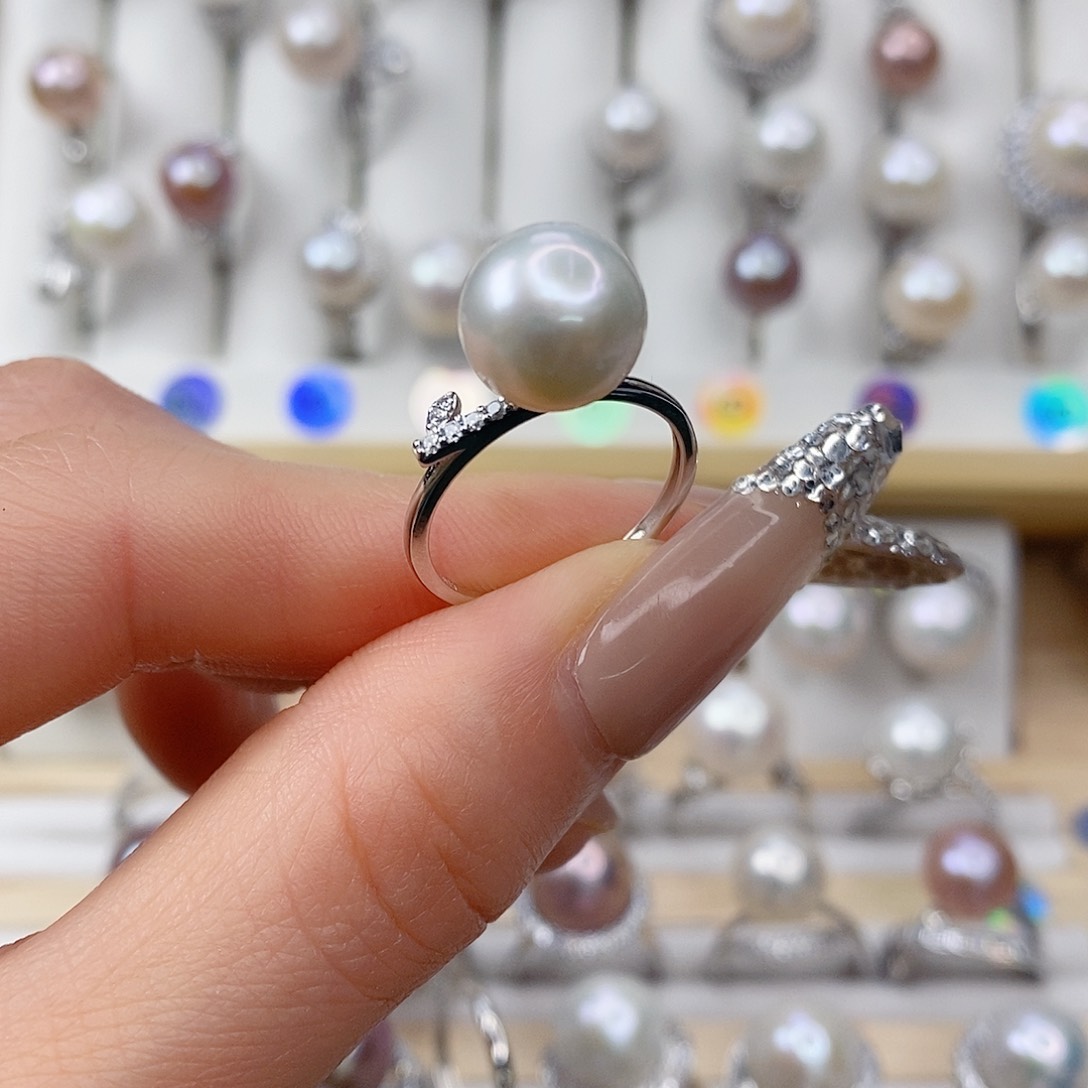 淡水珍珠戒指银S925镶嵌