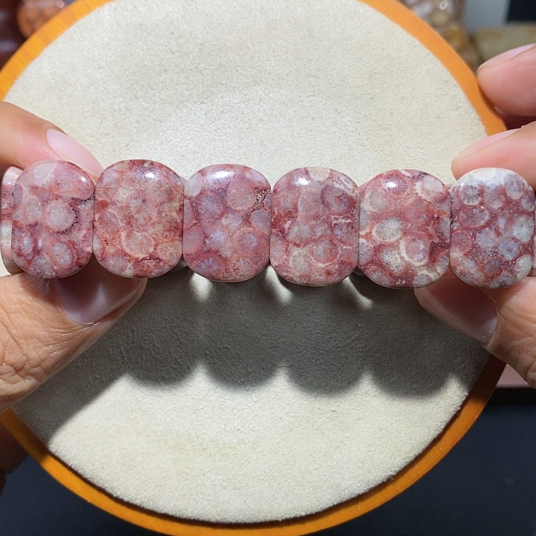 硅化珊瑚（珊瑚玉）手串未镶嵌紫色10