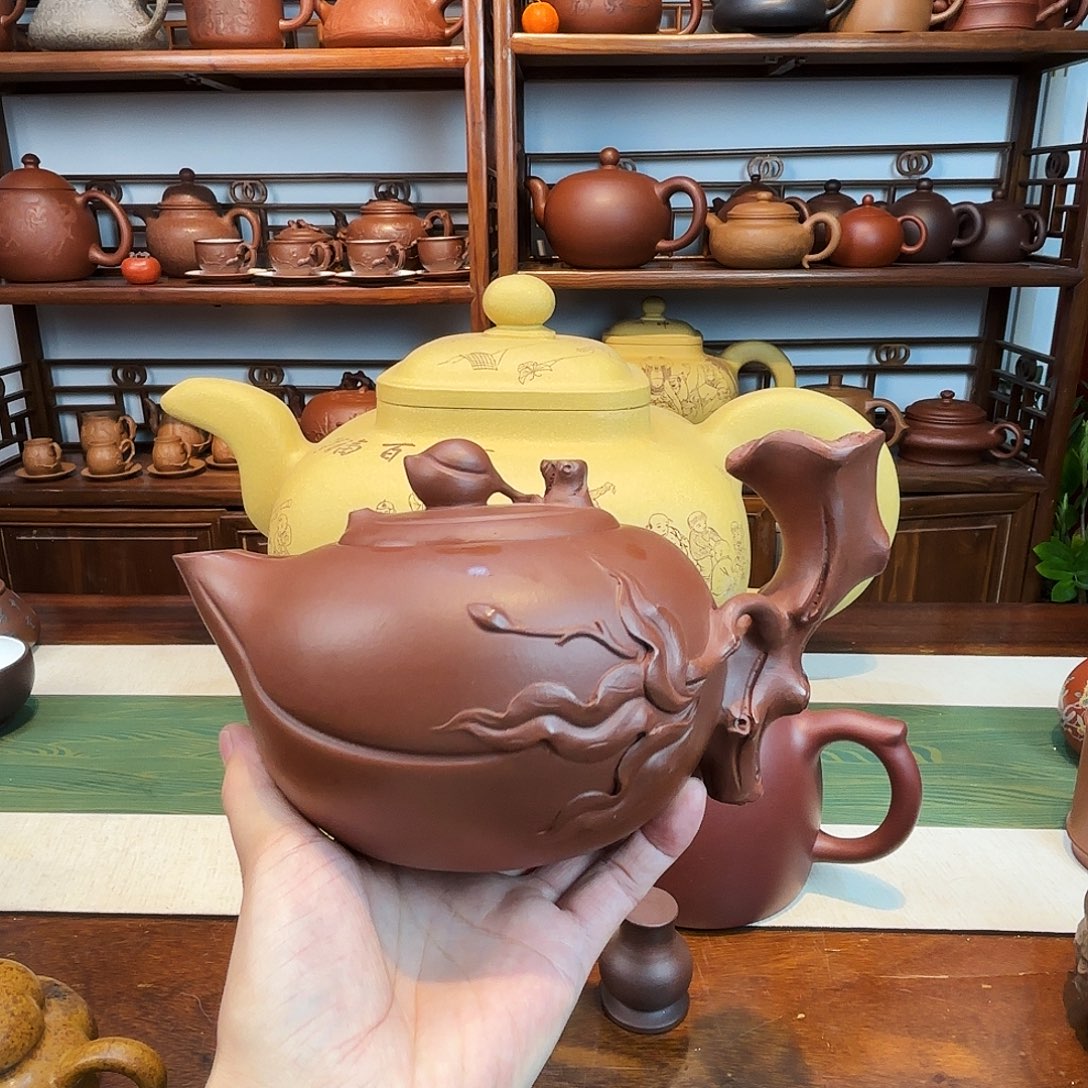 《***来紫砂茶杯寿桃壶紫砂
