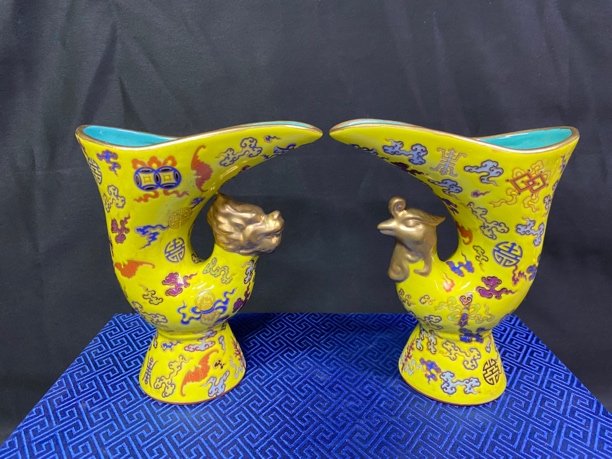 龙凤杯对杯摆件创意