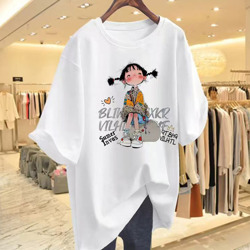 【6-3】大版T恤2025纯棉男女同款纯棉T恤短袖t恤学生夏季ins潮牌新