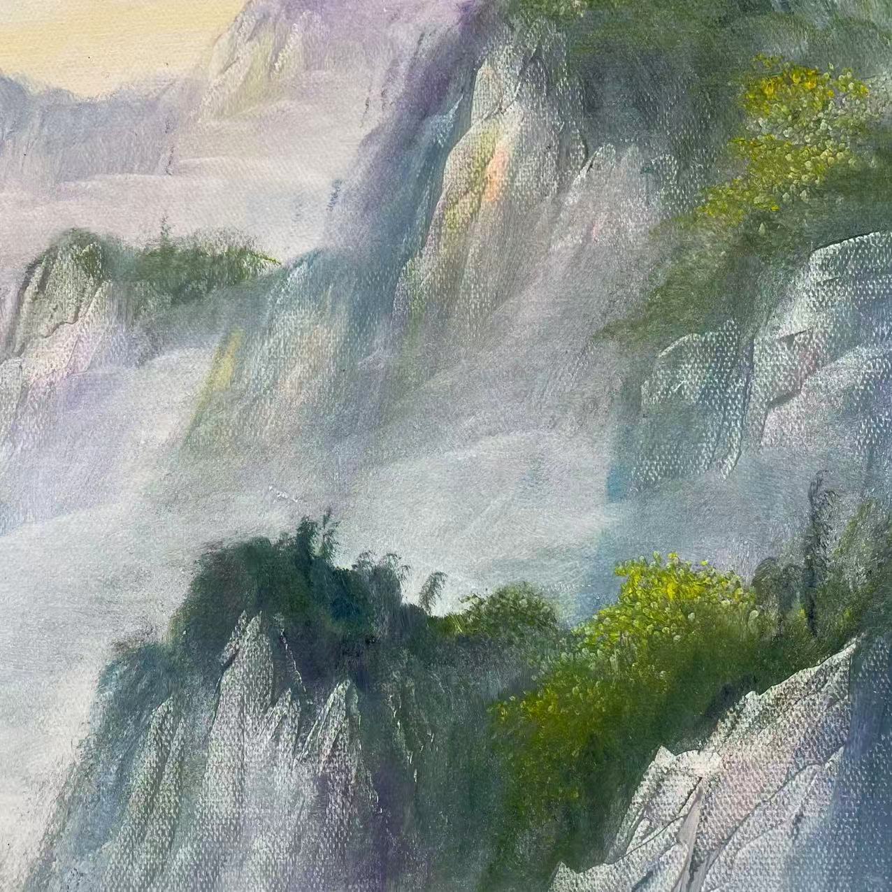 林彦新-*** - 5.29号 山水风景- 约50*60厘米-手绘油画-麻布