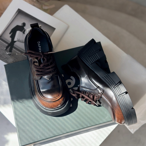 XINYIGE乐福鞋浅口鞋带防滑•轻盈软面英伦风单鞋