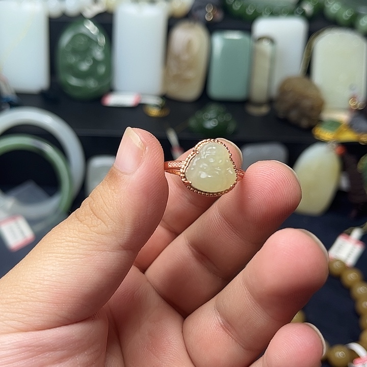 和田玉合金戒指84