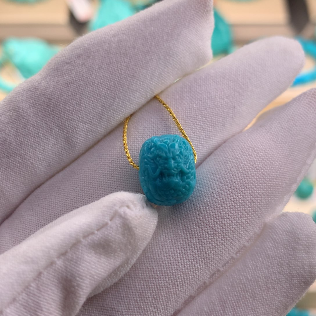 绿松石珠宝奇石未镶嵌12.5×9.4