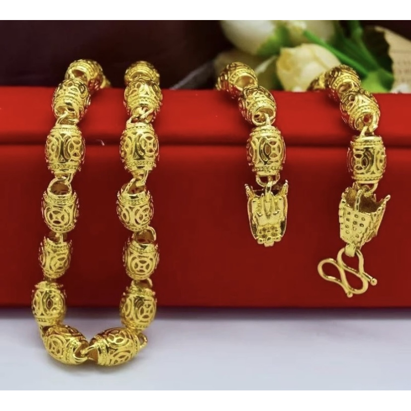 合金项链 【金钱橄榄项链】男士项链霸气时尚款金色经典时尚不掉色