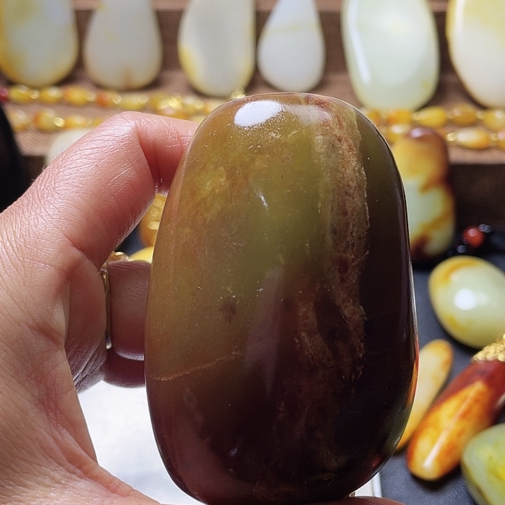 和田玉颈饰足银镶嵌