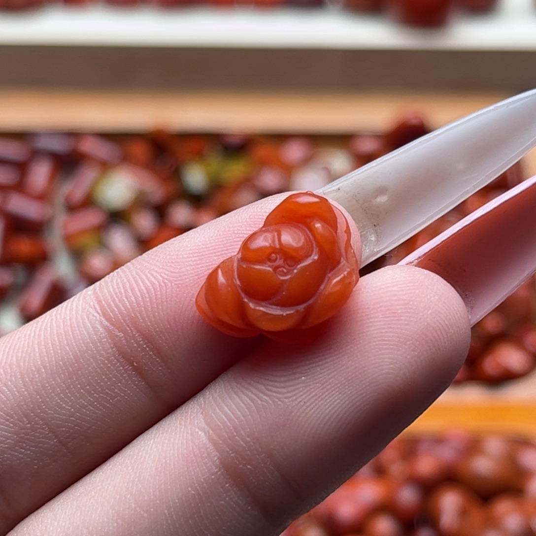 南红玛瑙未镶嵌南红8莲花