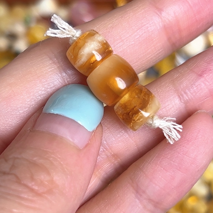 未镶嵌蜜蜡裸石9.6mm两边8.6