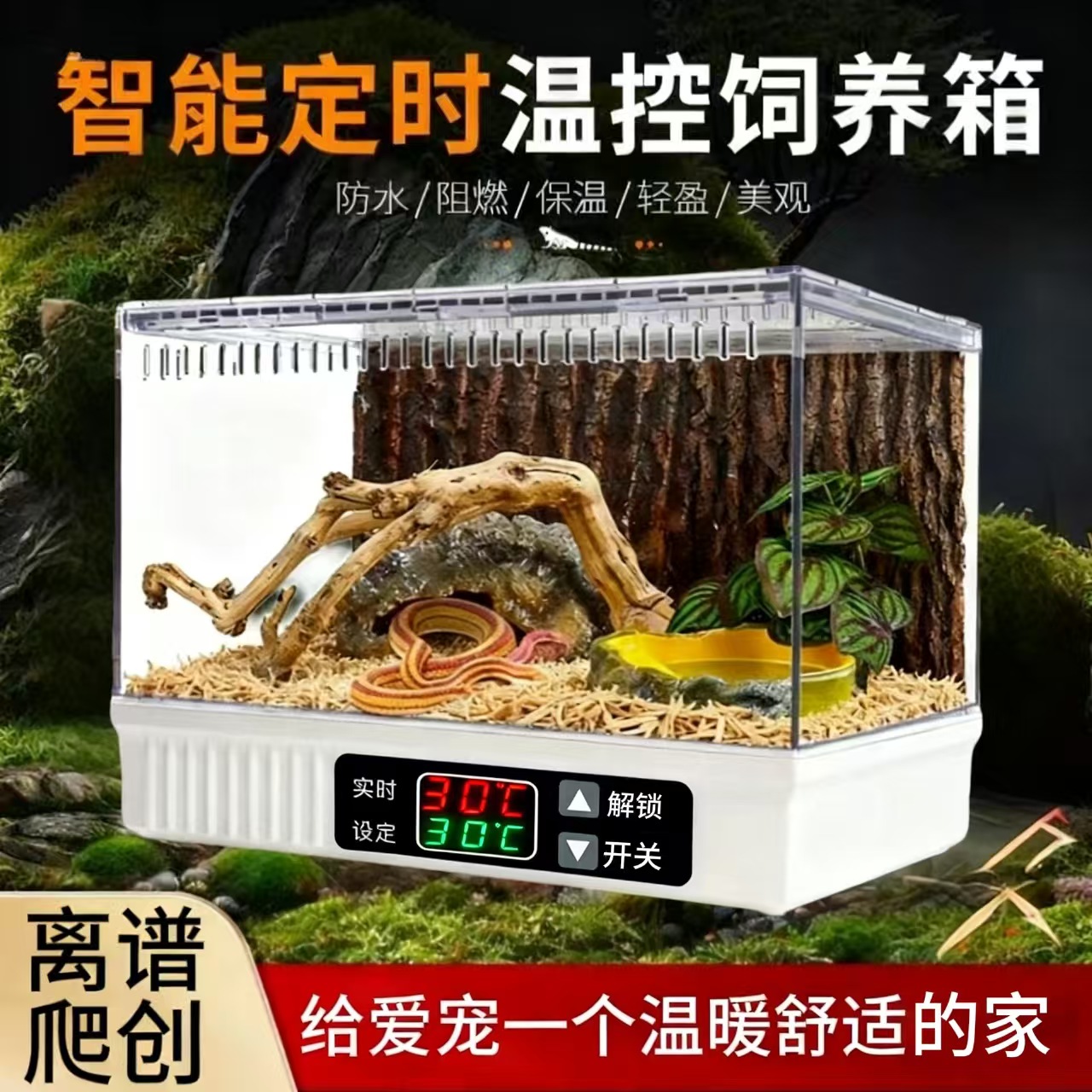 爬宠温控加热恒保温饲养箱适合蜥蜴守宫蛇陆龟蜘蛛等