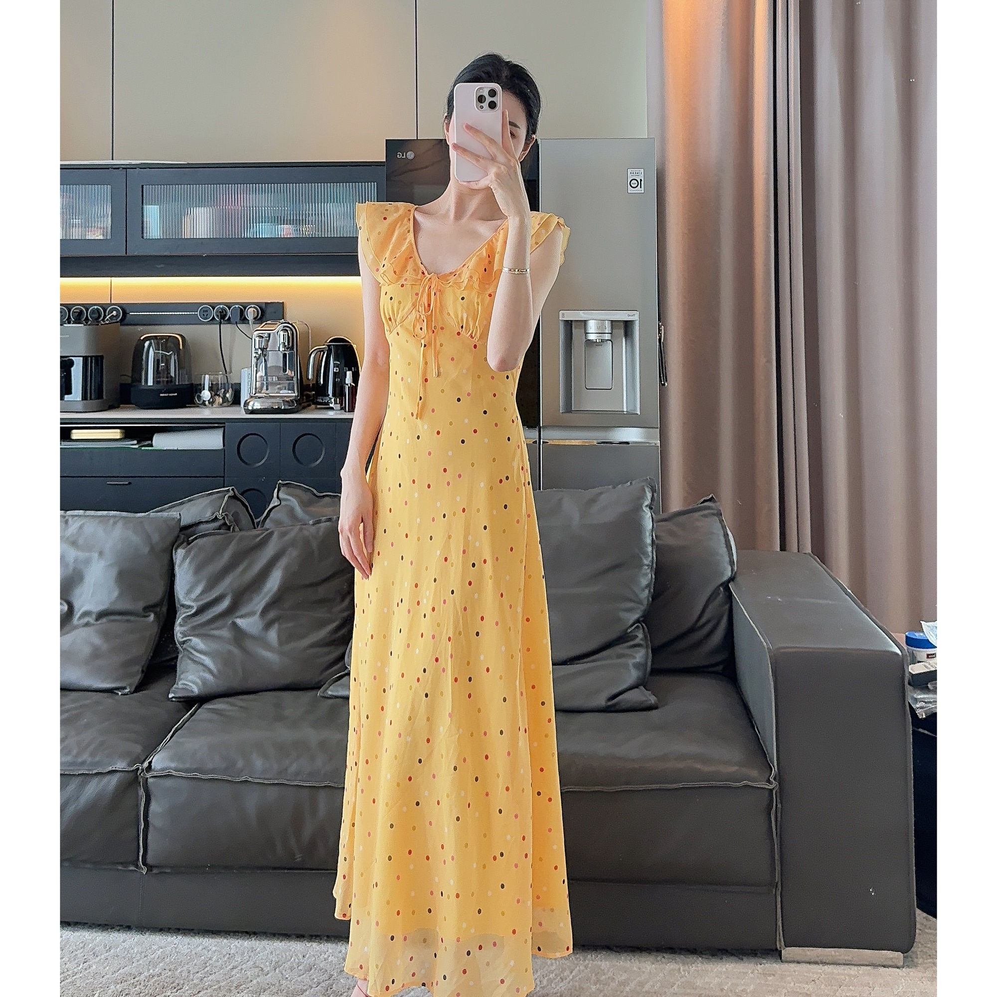 Zwinnie/詹维尼【黄色波点】连衣裙 GYS202588