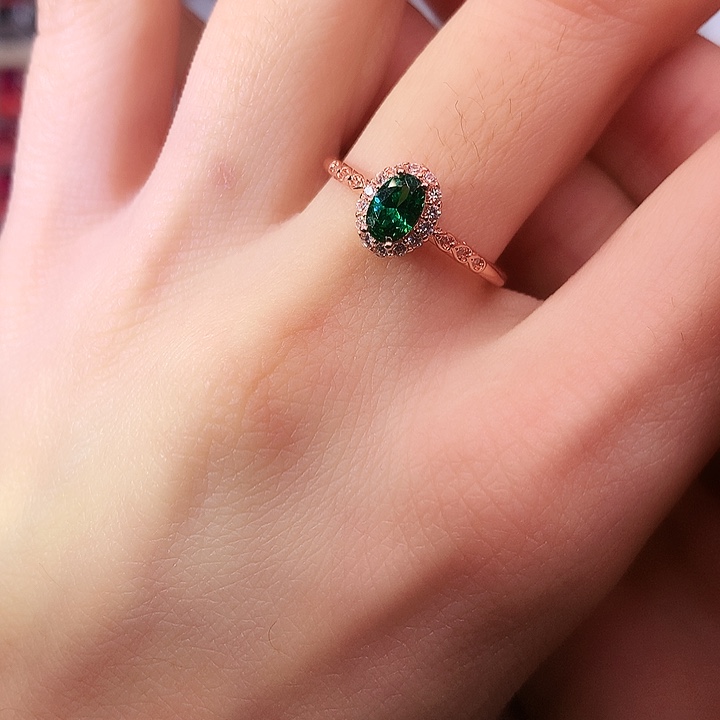 透辉石戒指银S925镶嵌