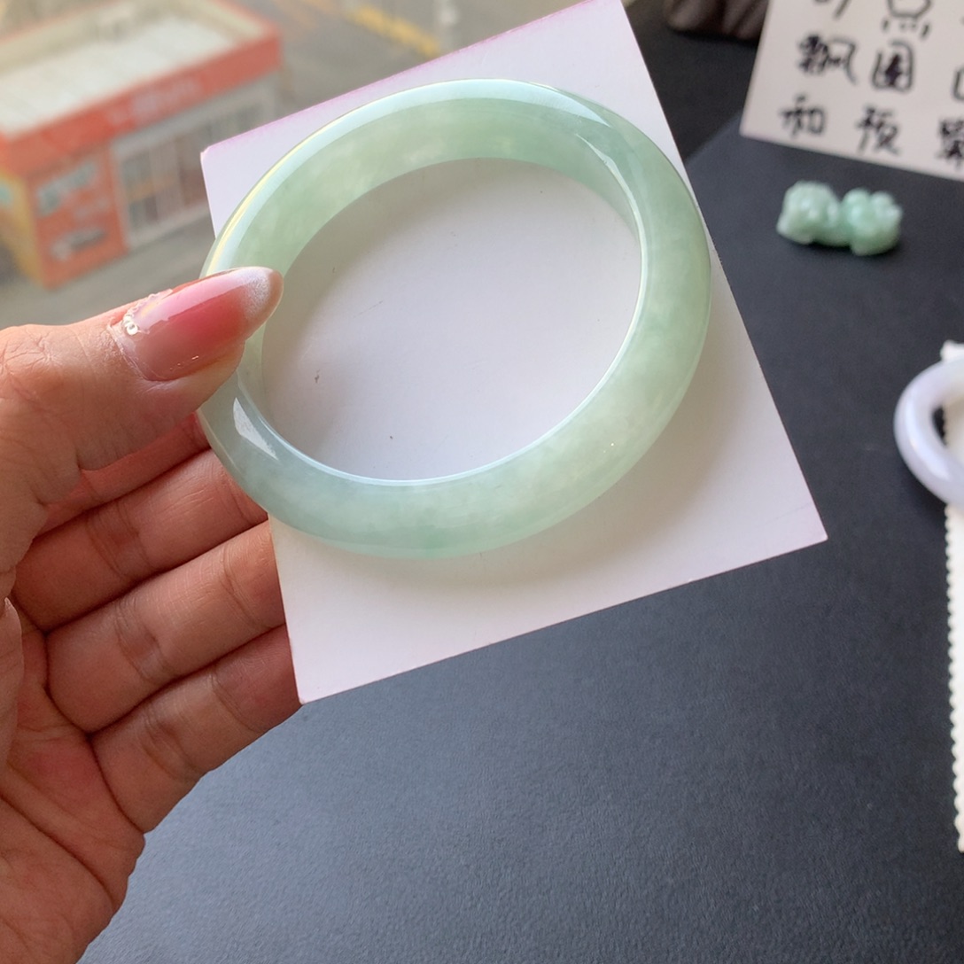 翡翠未镶嵌手镯56.3正