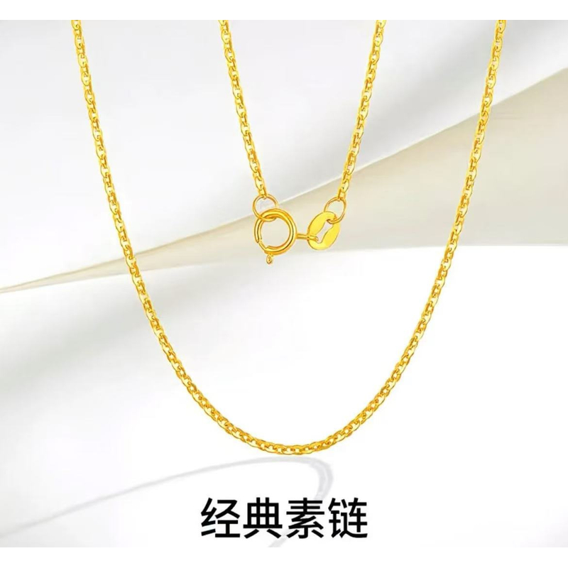 吊坠足银 简约O字锁骨素链足银镀金气质时尚百搭精致古法轻奢小众