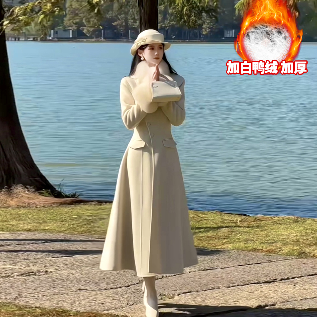 拉夏贝尔25年冬季新款简约收腰时尚气质保暖百搭羽绒服 10726 XDJ