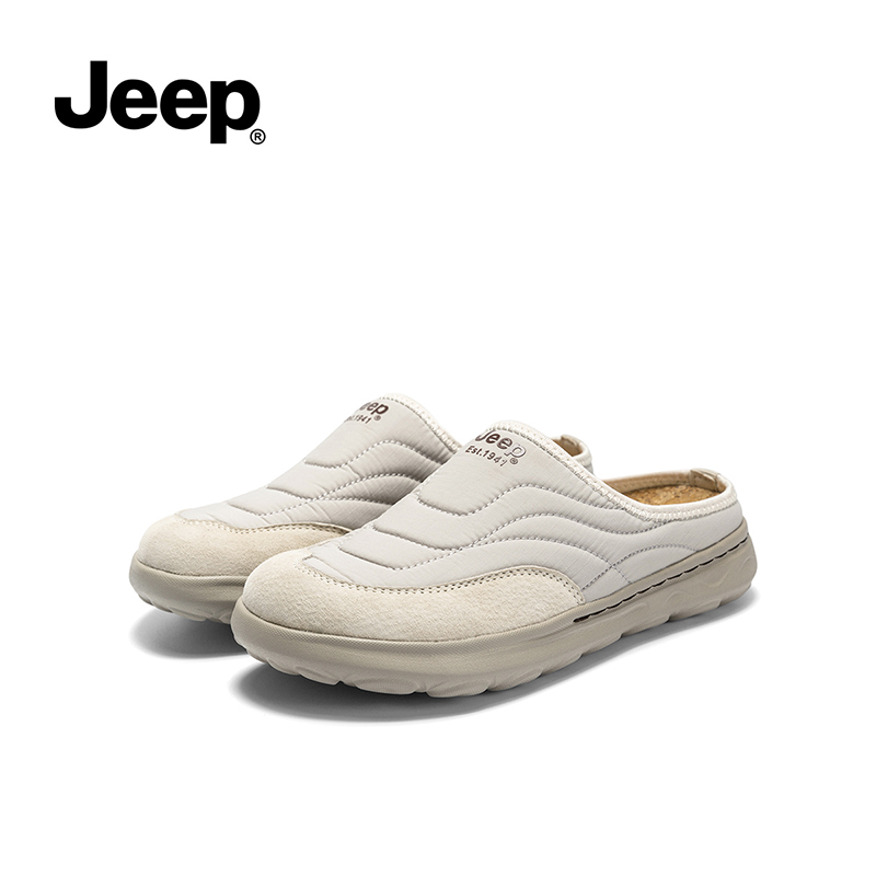 Jeep吉普踩屎感包头拖鞋女外穿高级感2025新款慵懒风厚底勃肯拖鞋