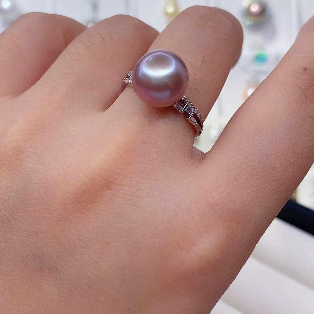 银S925镶嵌淡水珍珠戒指