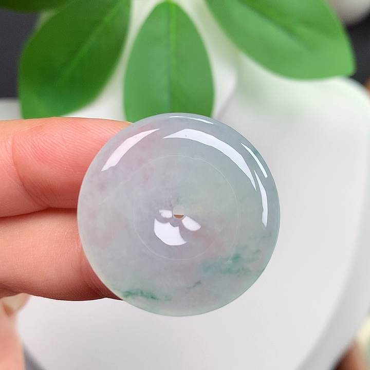 翡翠未镶嵌颈饰平安扣 27.8x4.3mm