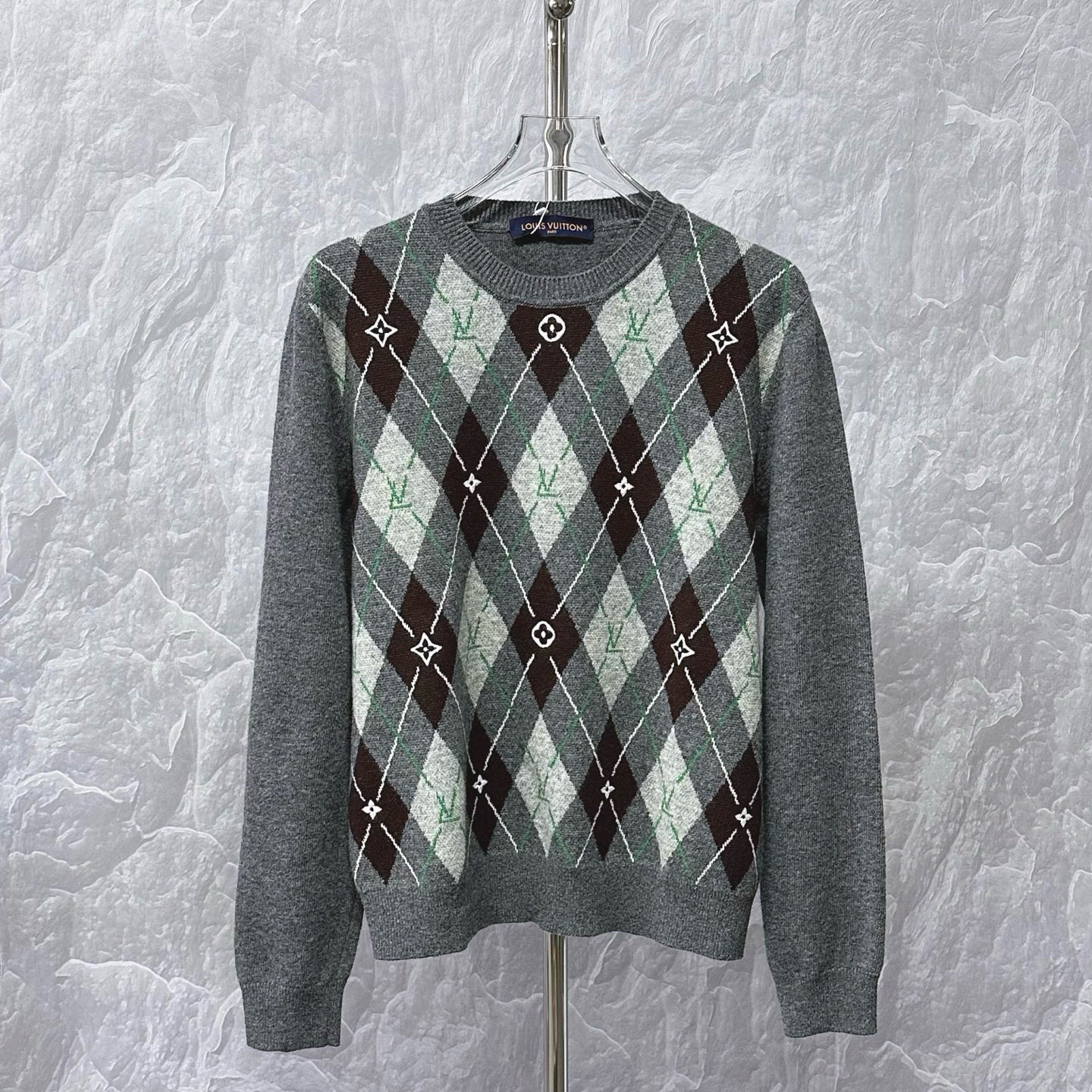 未使用 LouisVuitton/路易威登 FW25 nigo3.0菱格纹毛衣M码D10425