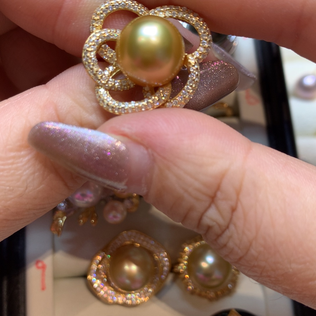 海水珍珠戒指银S925镶嵌