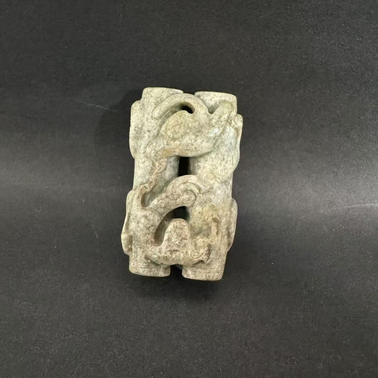 0212晚008和田玉螭龙双管勒子