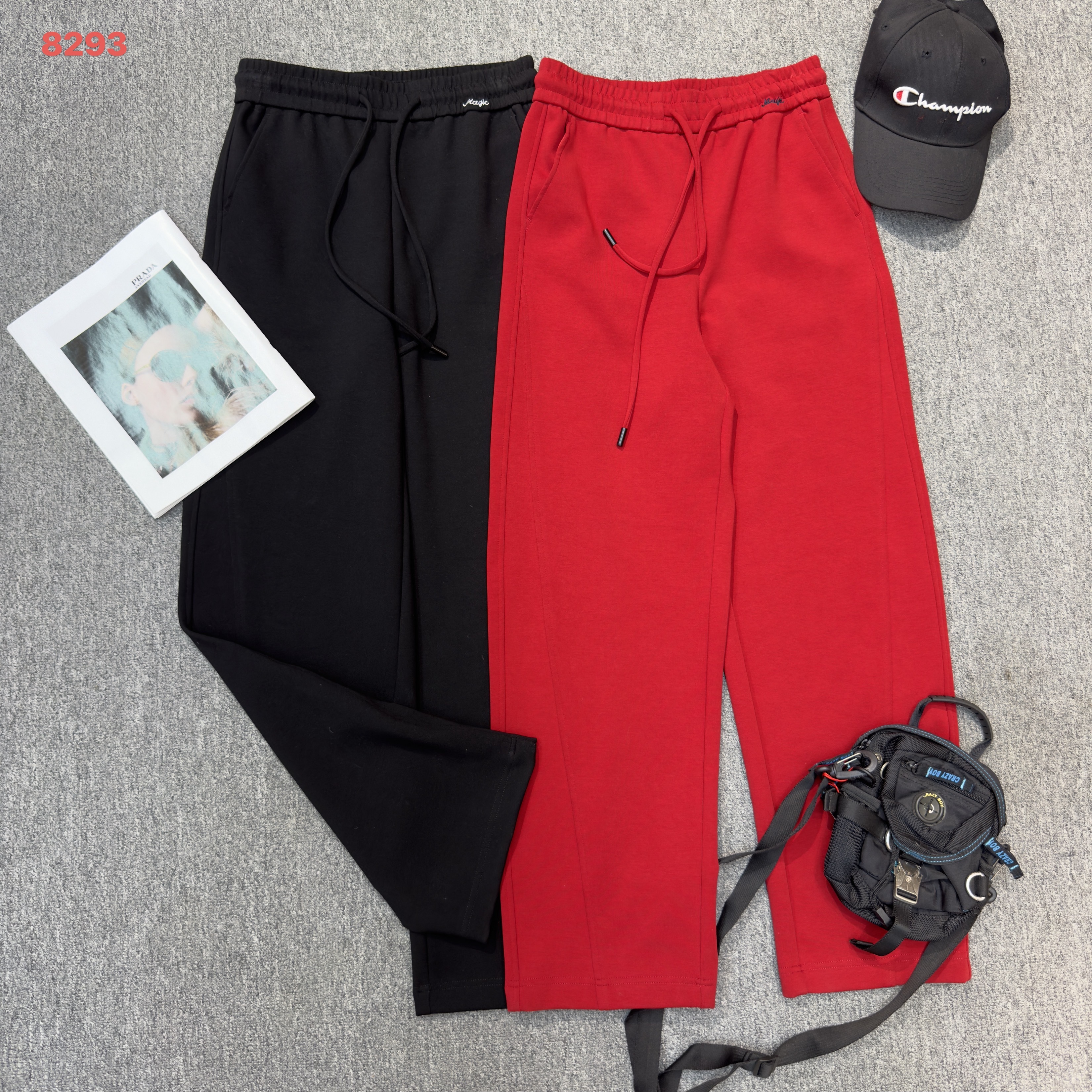 25新款休闲百搭韩系弯刀裤8293