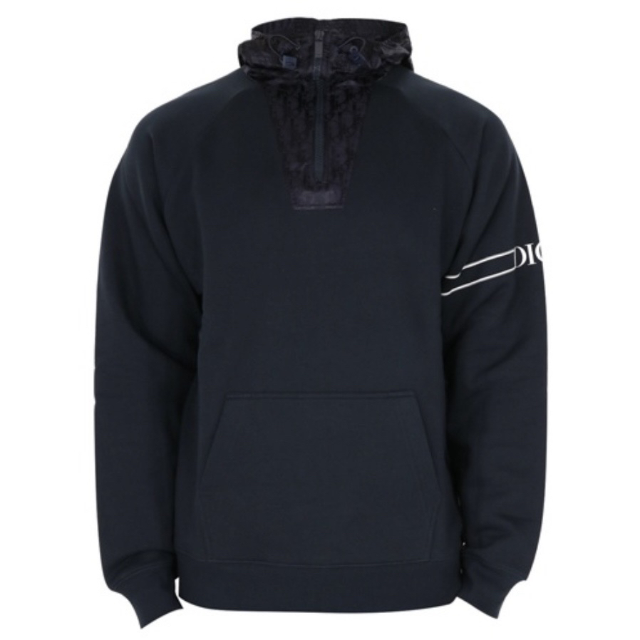 全新未使用 DIOR/迪奥 /M码/帽子满印Logo印花休闲运动连帽卫衣