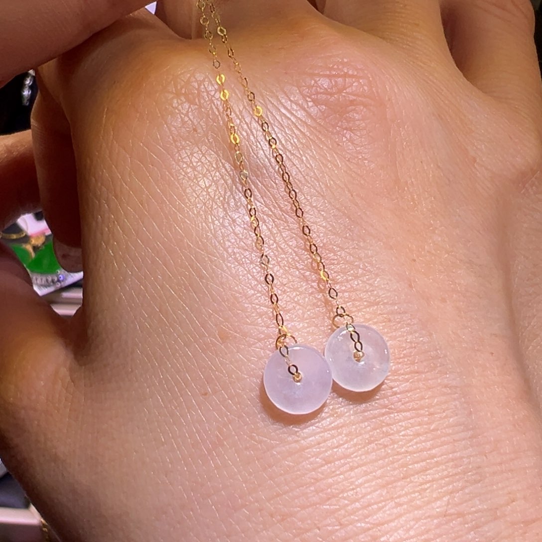 翡翠颈饰18K金镶嵌耳环