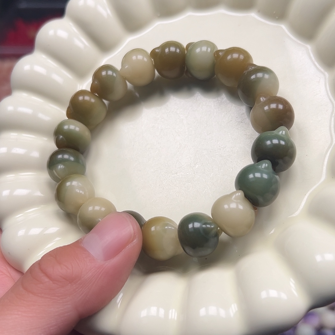 菩提根/象牙果手串100颗14尺寸敦煌色猫头