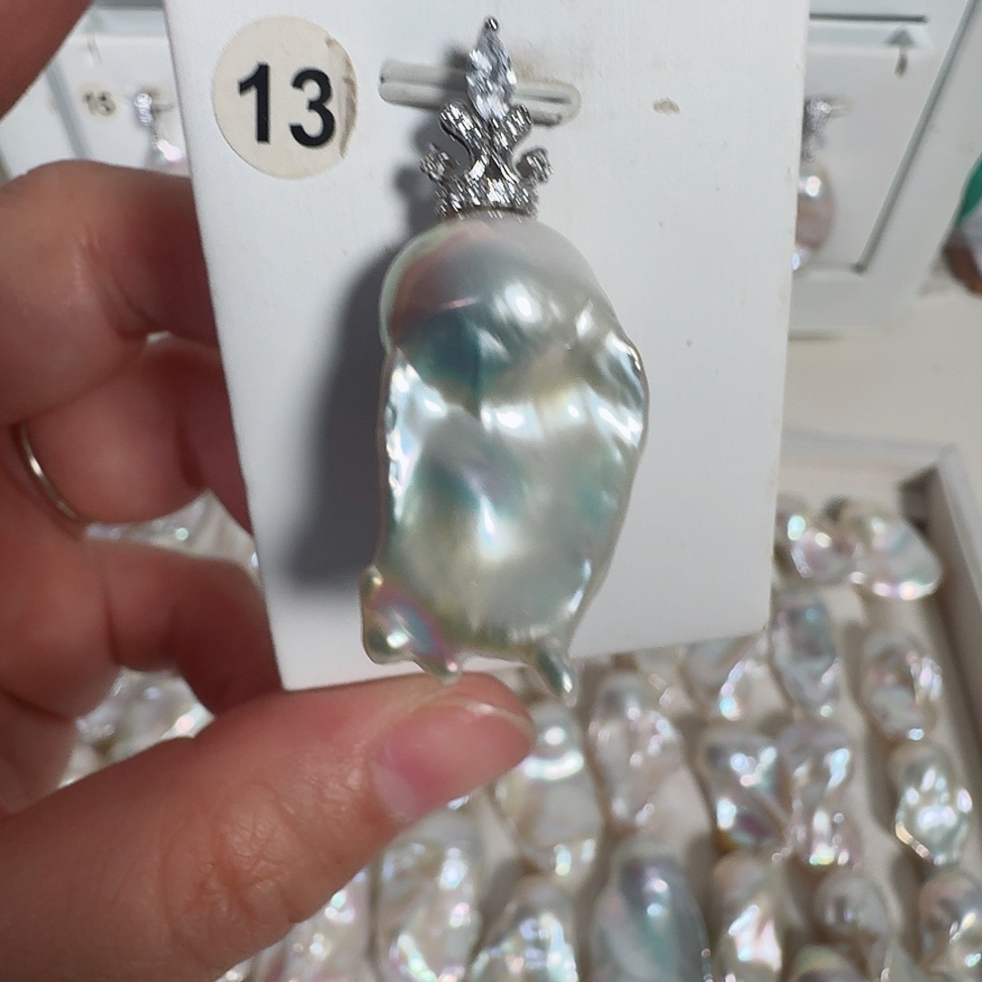 颈饰银S925镶嵌淡水珍珠