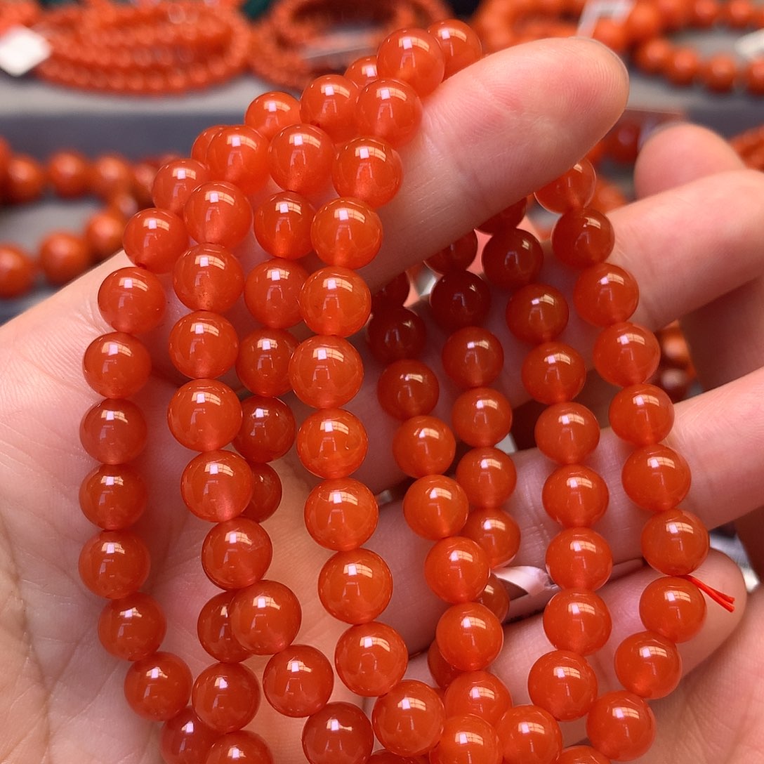 南红玛瑙未镶嵌冰红浓郁辣椒红卡7高玉化