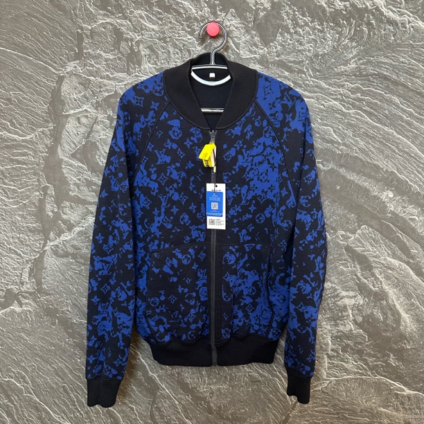 路易威登蓝色满印双面夹克棋盘格设计/L/99新/01027