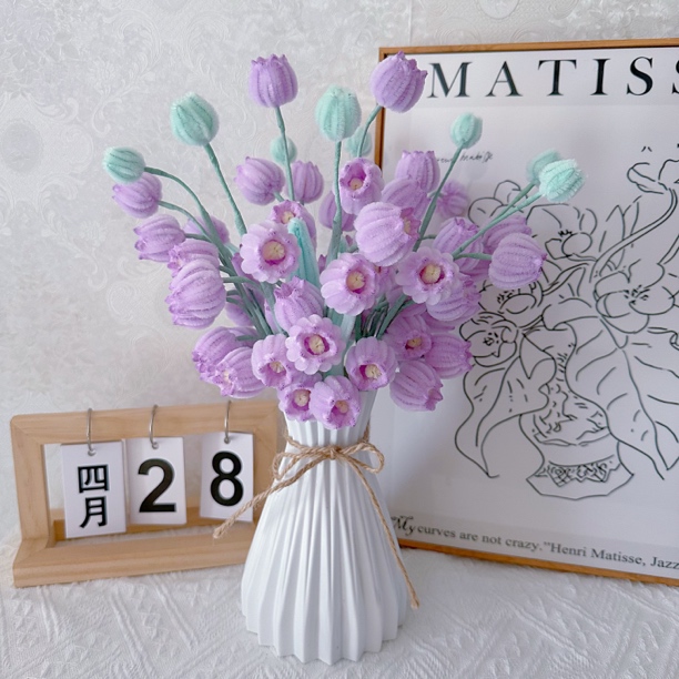 【送花瓶】铃兰花手捧花束扭扭棒DIY材料包手捧花手工摆件