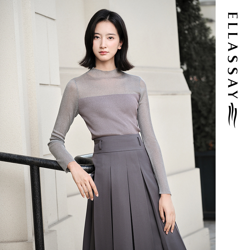 【贤哥专属】歌力思新款网纱抹胸打底针织衫女EWE351M07000